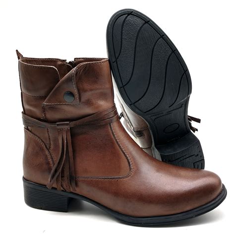 botas femininas couro legitimo cano curto